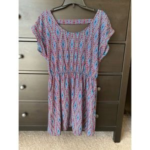 Pink Rose Aztec Patterned Dress